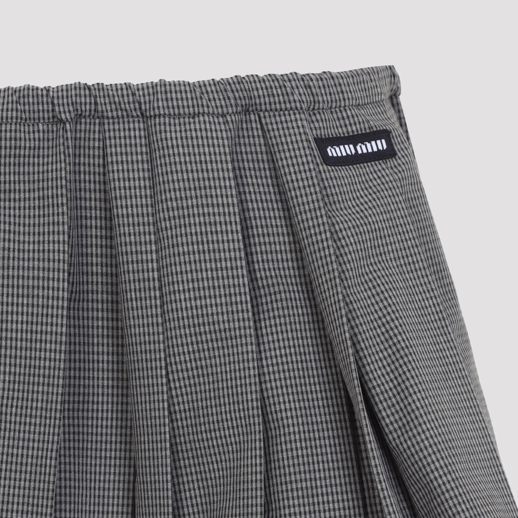Miu Miu Plissé Check Mini Skirt Women