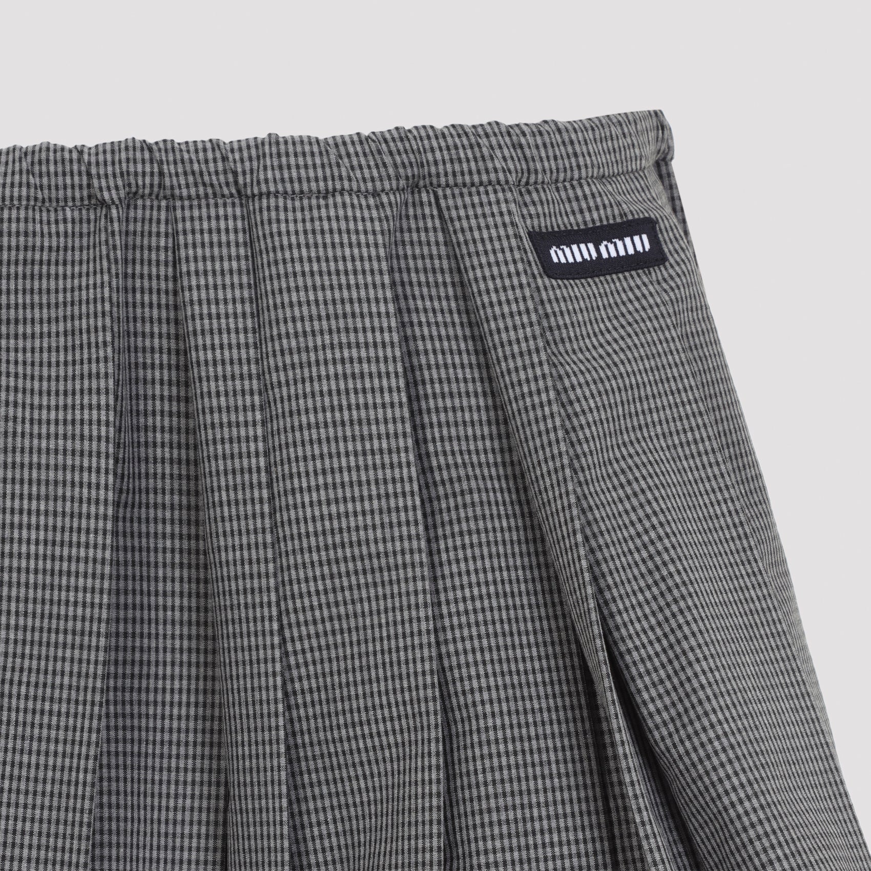 Miu Miu Plissé Check Mini Skirt Women