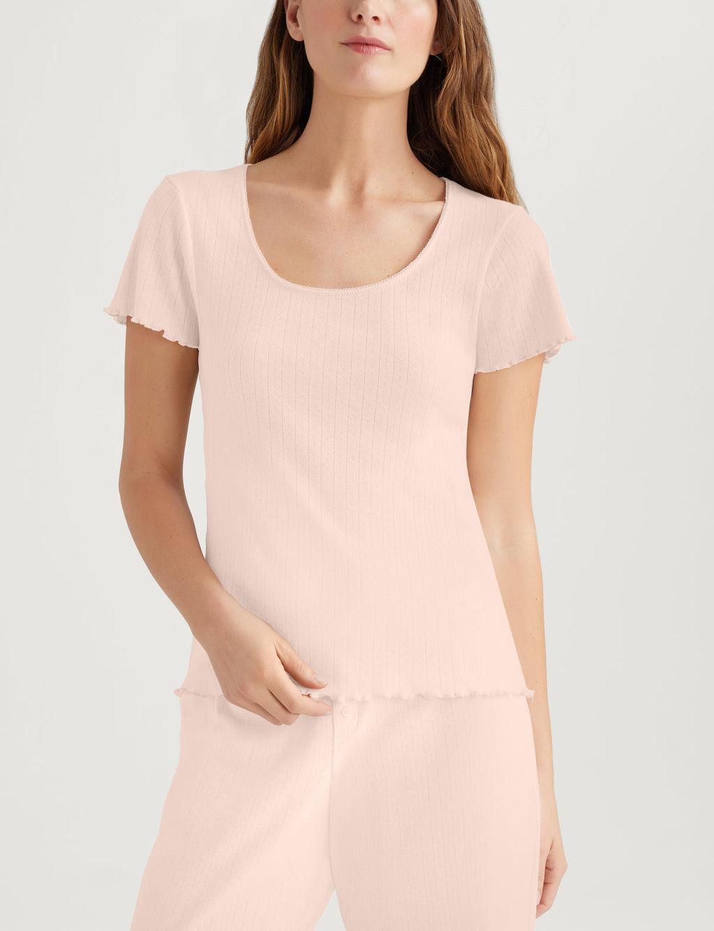 Women's Cotton Pointelle Rib T-Shirt