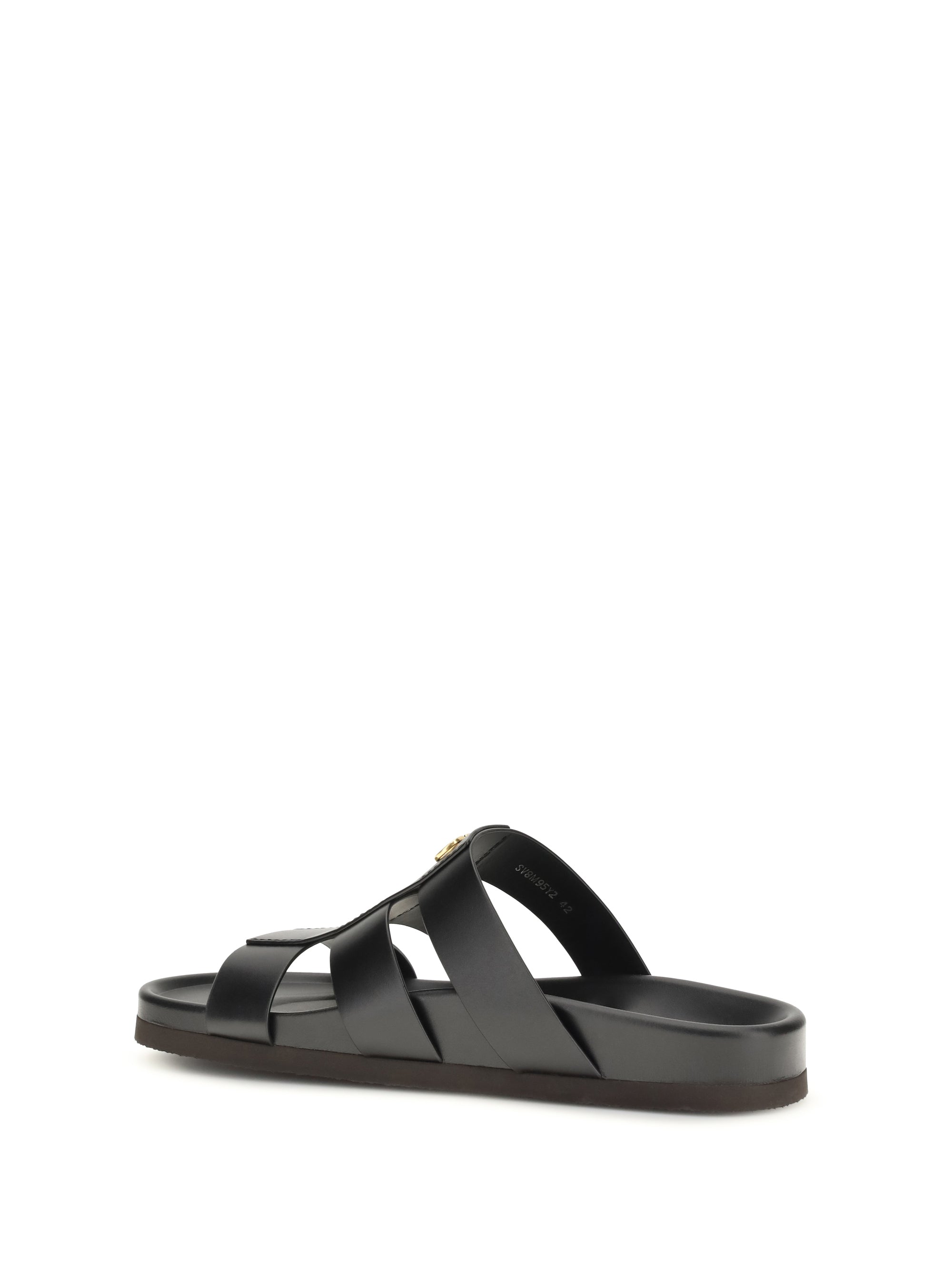 Valentino Garavani Men Studshield Leather Slide Sandals