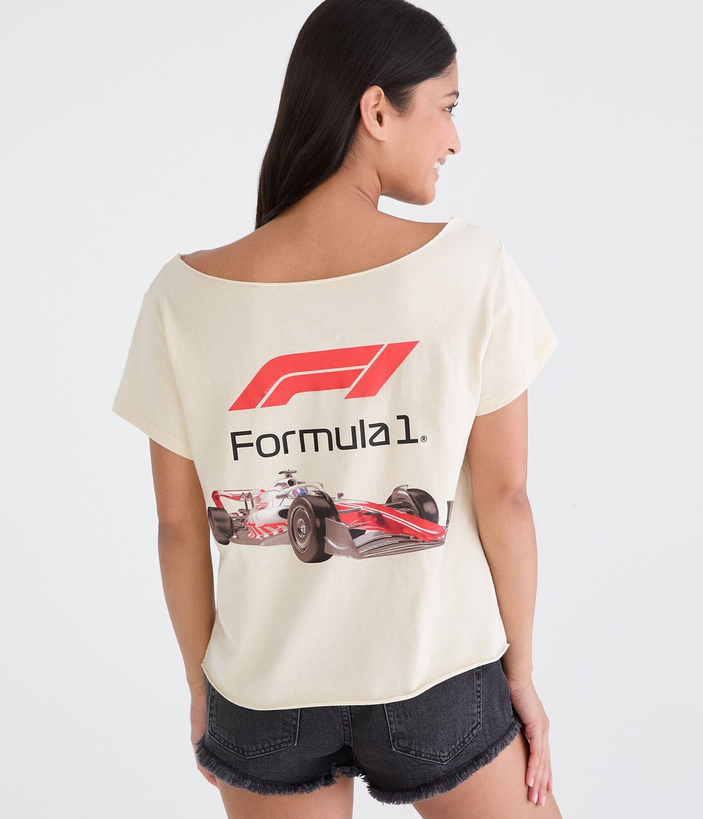 Aeropostale Formula 1 Car Off-The-Shoulder Graphic Tee