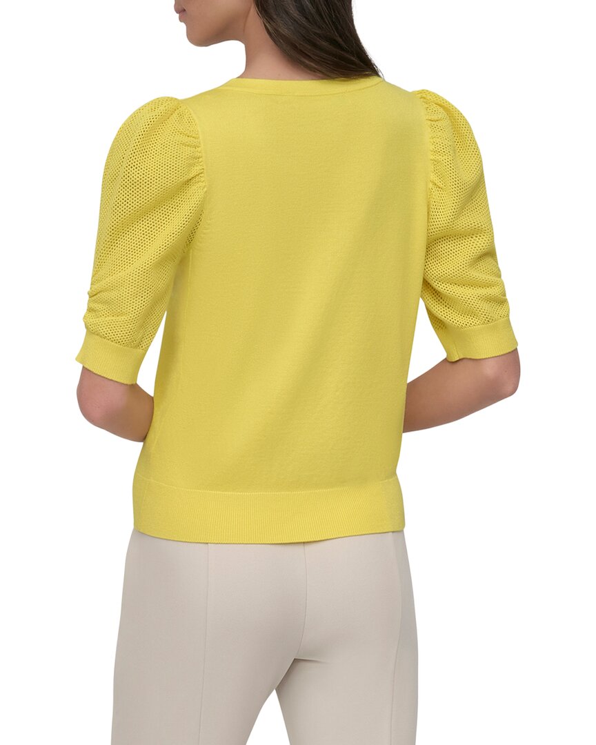 DKNY V-Neck Twist Sleeve Top