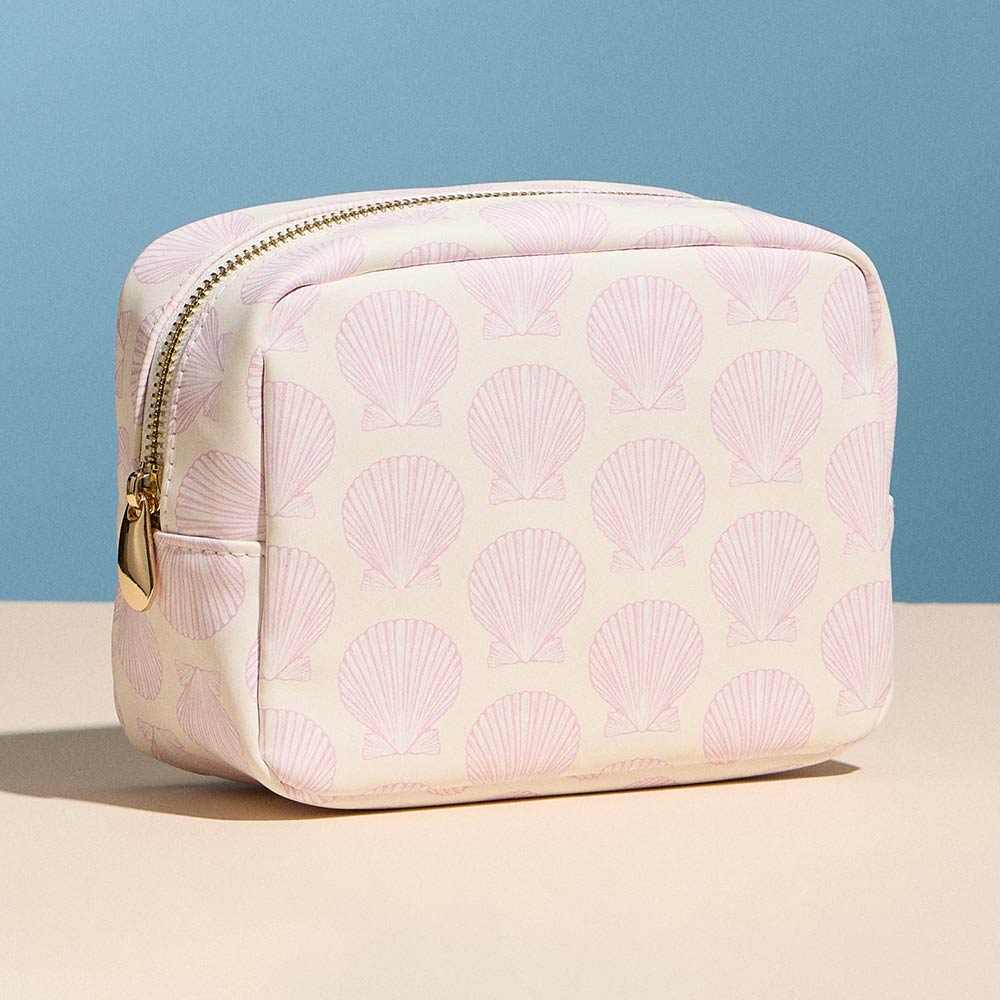 Shell Pattern Print Portable Cosmetic Pouch Bag