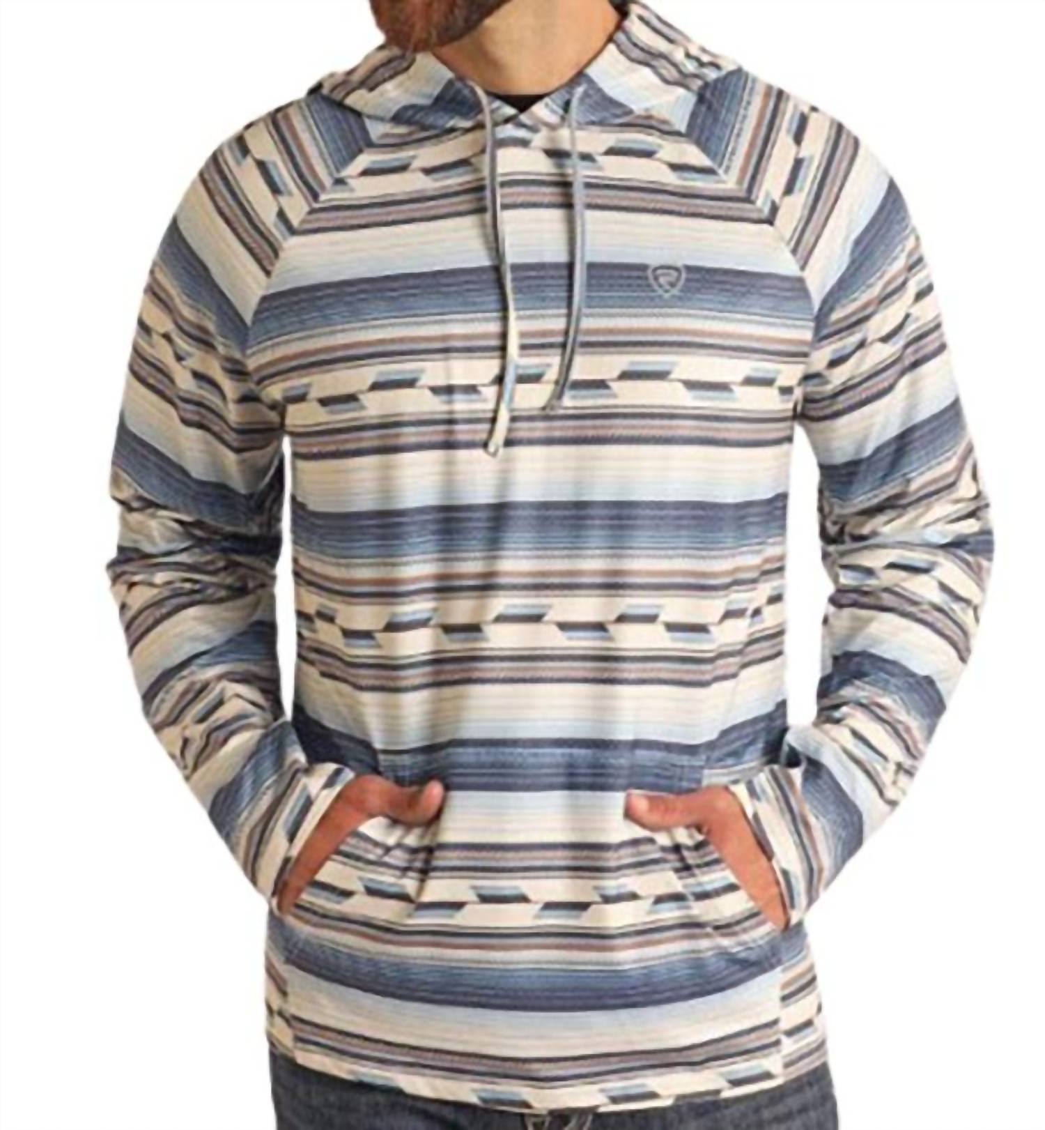 Men's Performance Cool Feel Aztec Light Weight Hoodie In Multi