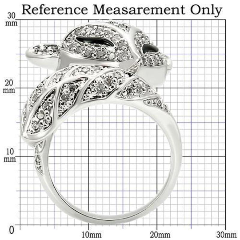 Rhodium Brass Ring with AAA Grade CZ in Clear