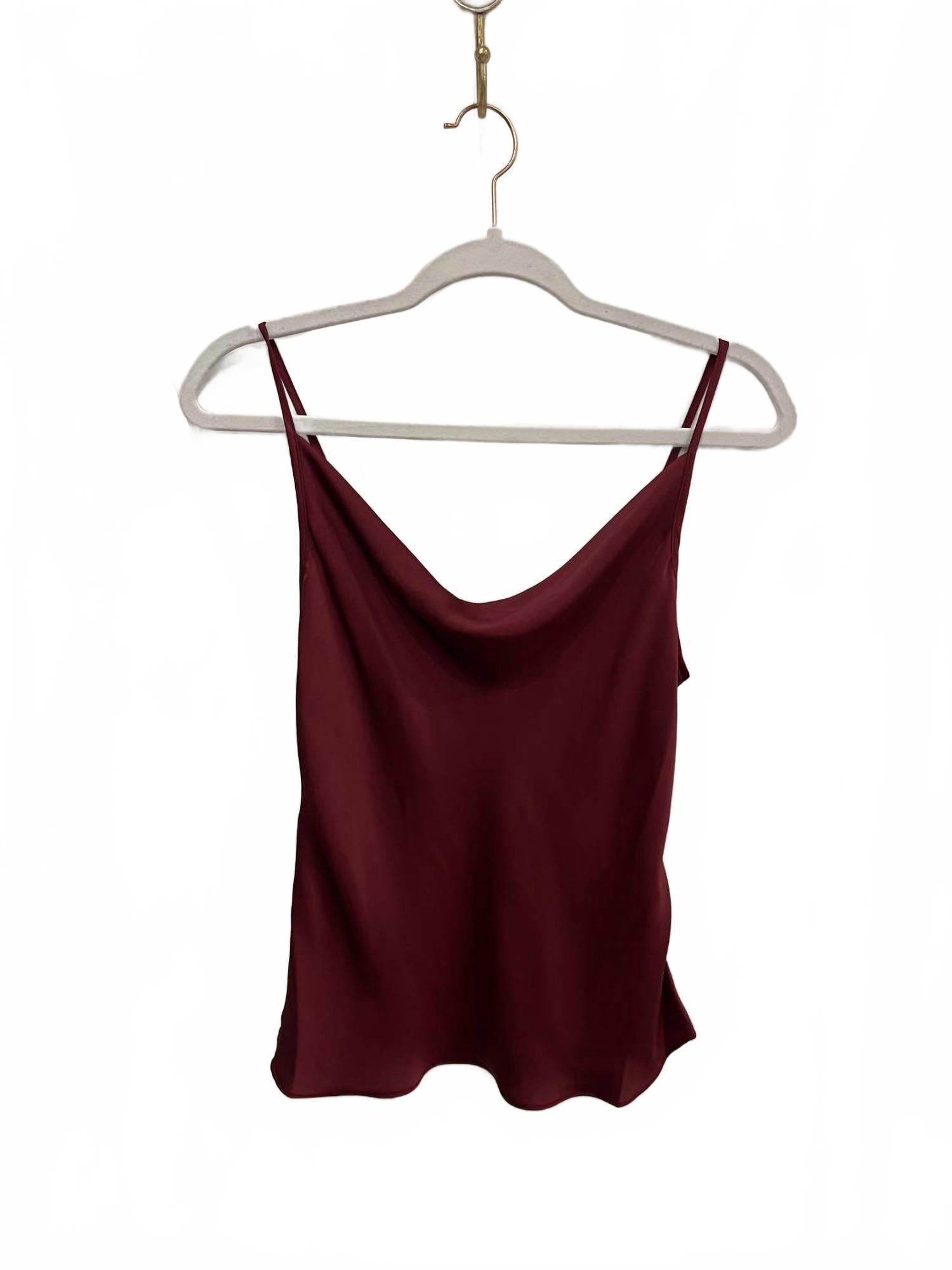 Abigail Cowl Neck Tank Top In Cabernet