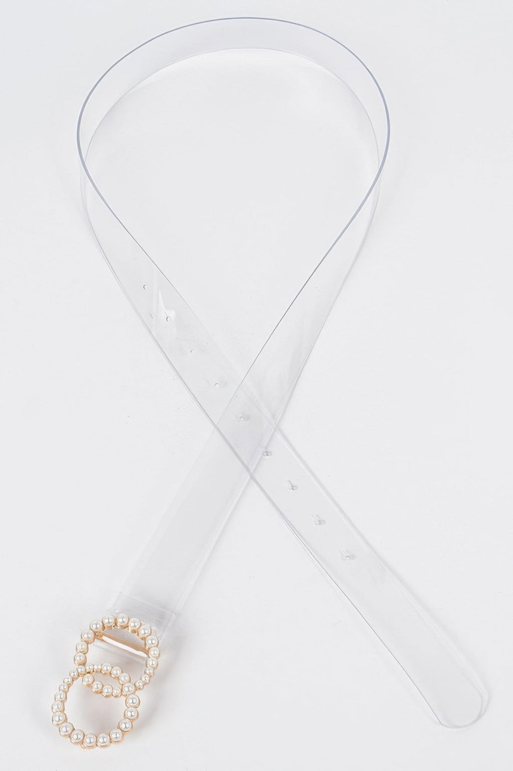 Pearl Buckle Transparent Belt