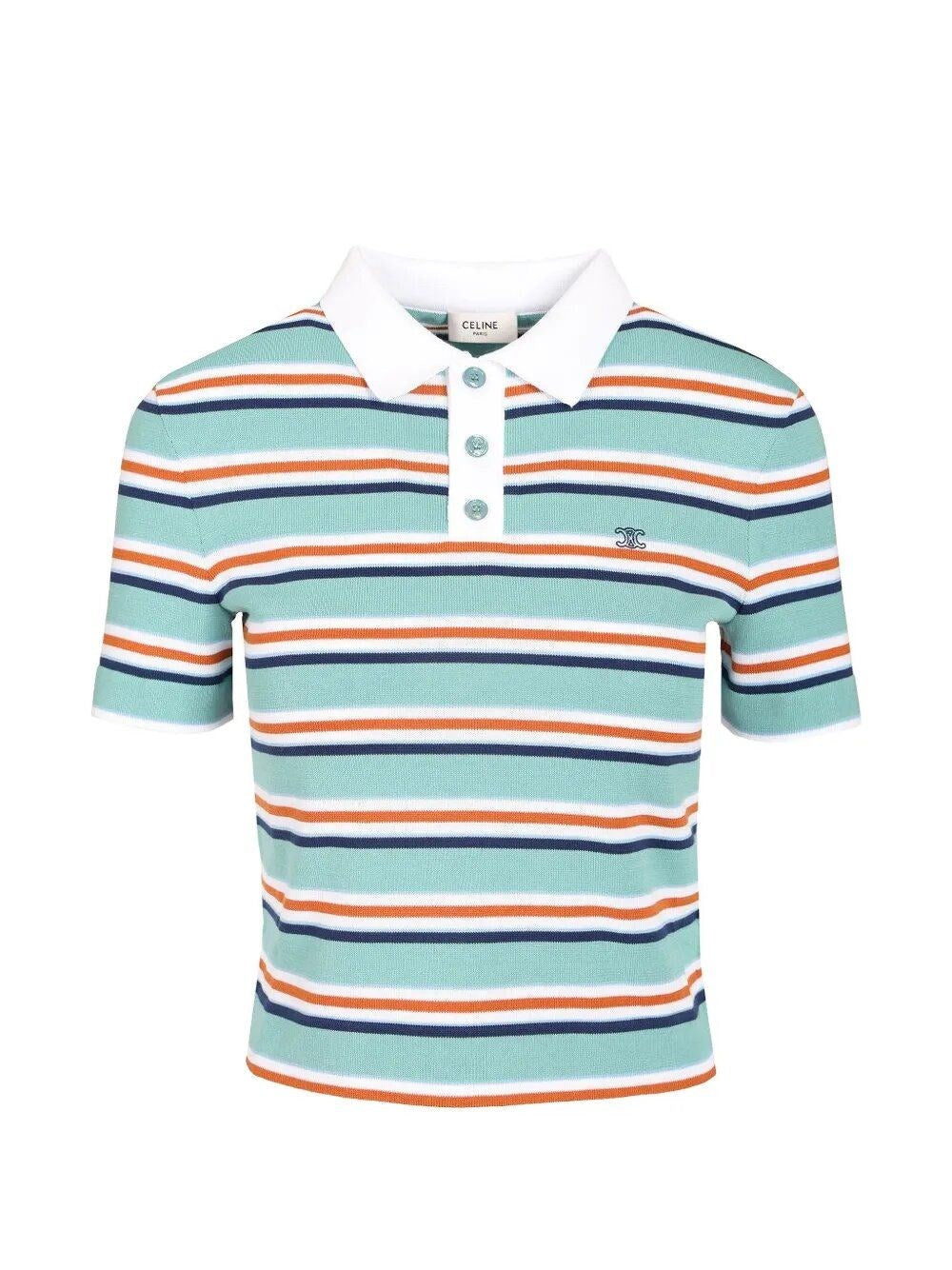 Celine Women Knitted Cotton Polo Shirt