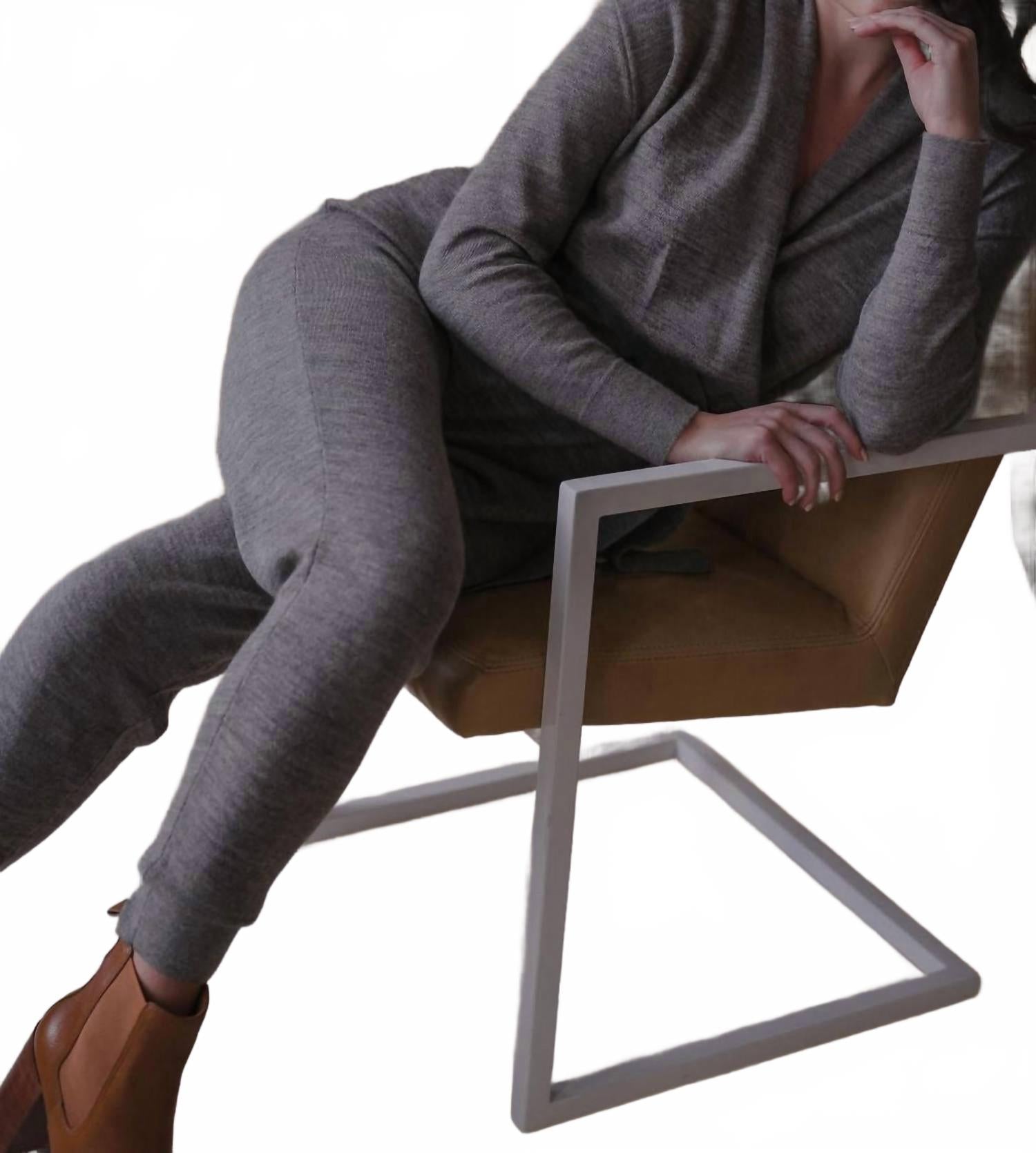 Wrap Neck Jumpsuit In Grey Heather
