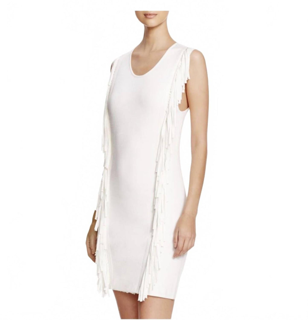 Bailando Fringe Dress In 3331 Chalk