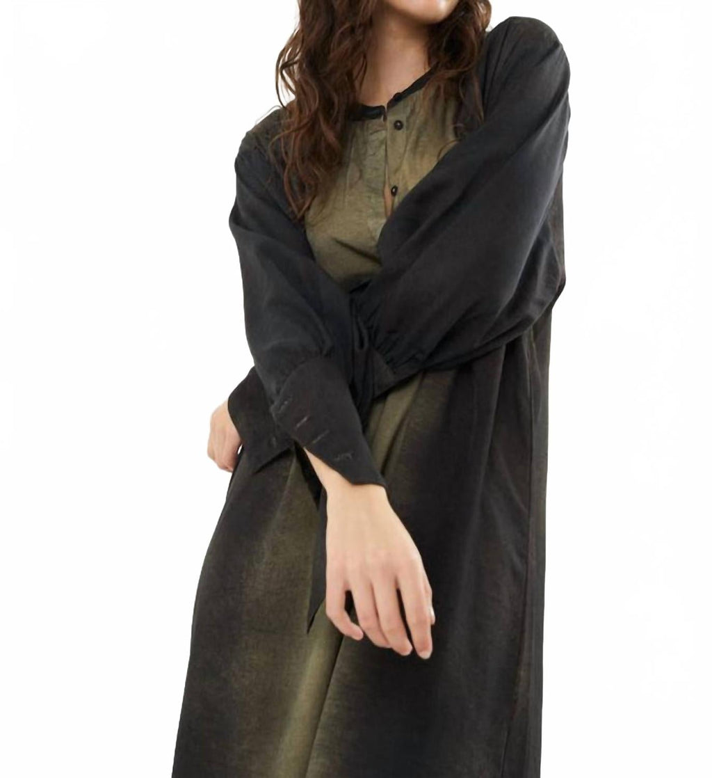 Saloner Graffiti Shirt Dress In Amila Olive Char