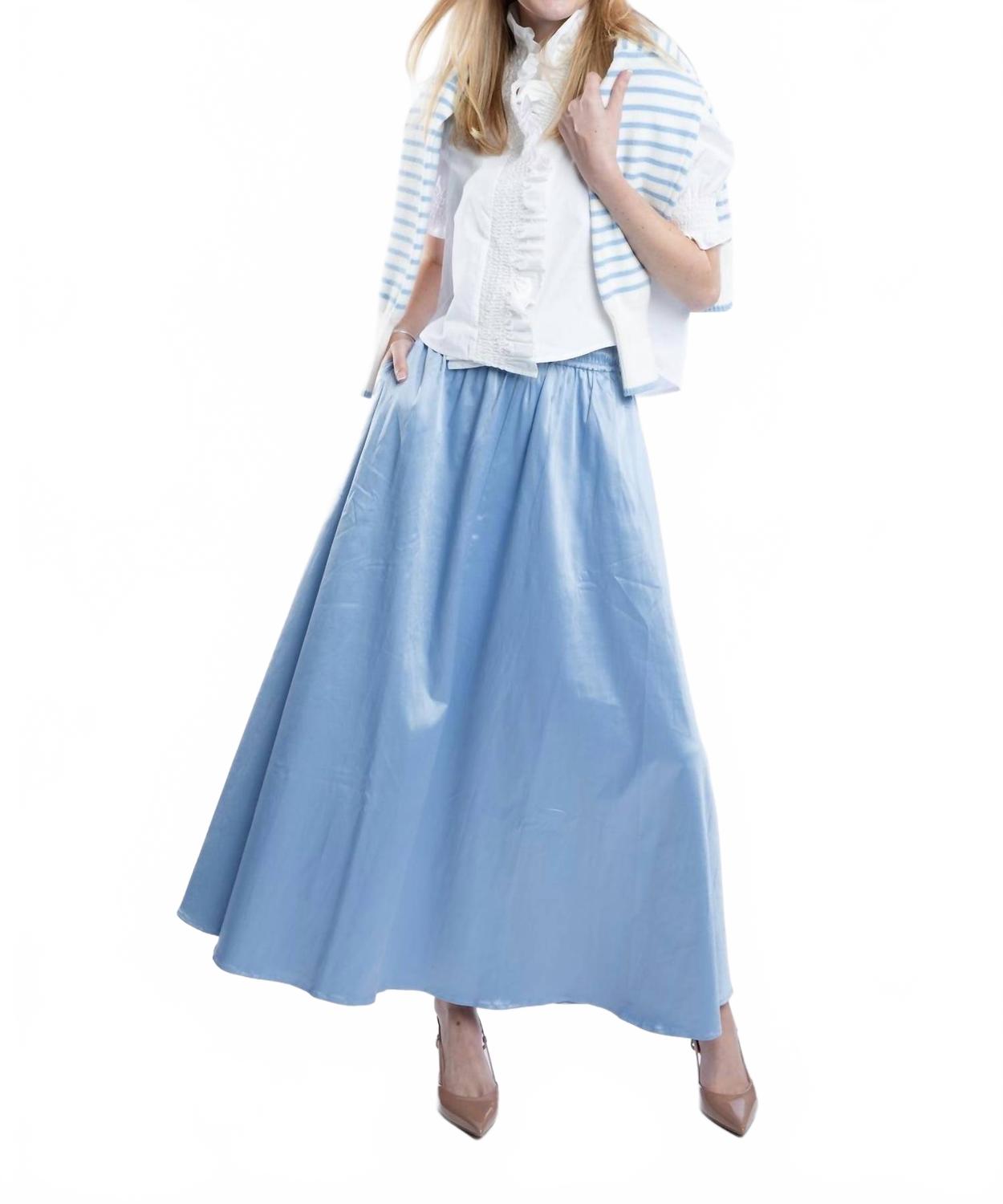 Serena Satin Skirt In Blueberry