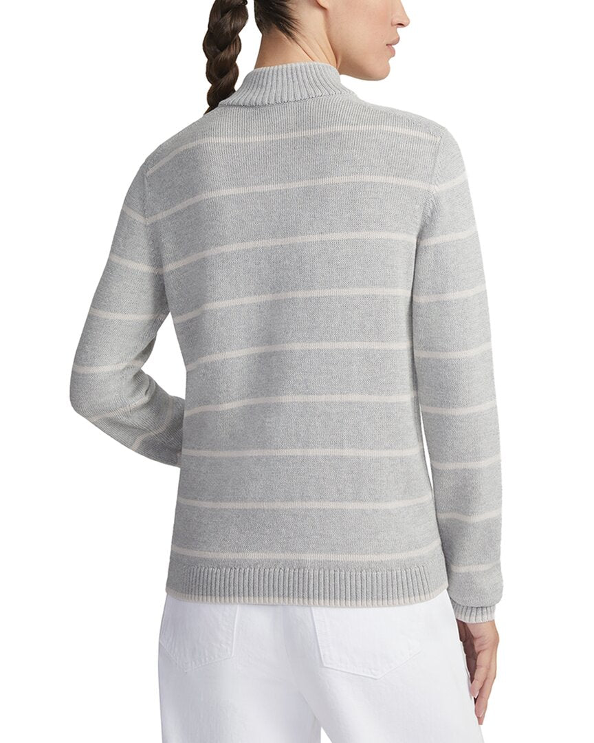 Lafayette 148 New York Stripe Fitted Silk-Blend Bomber Jacket