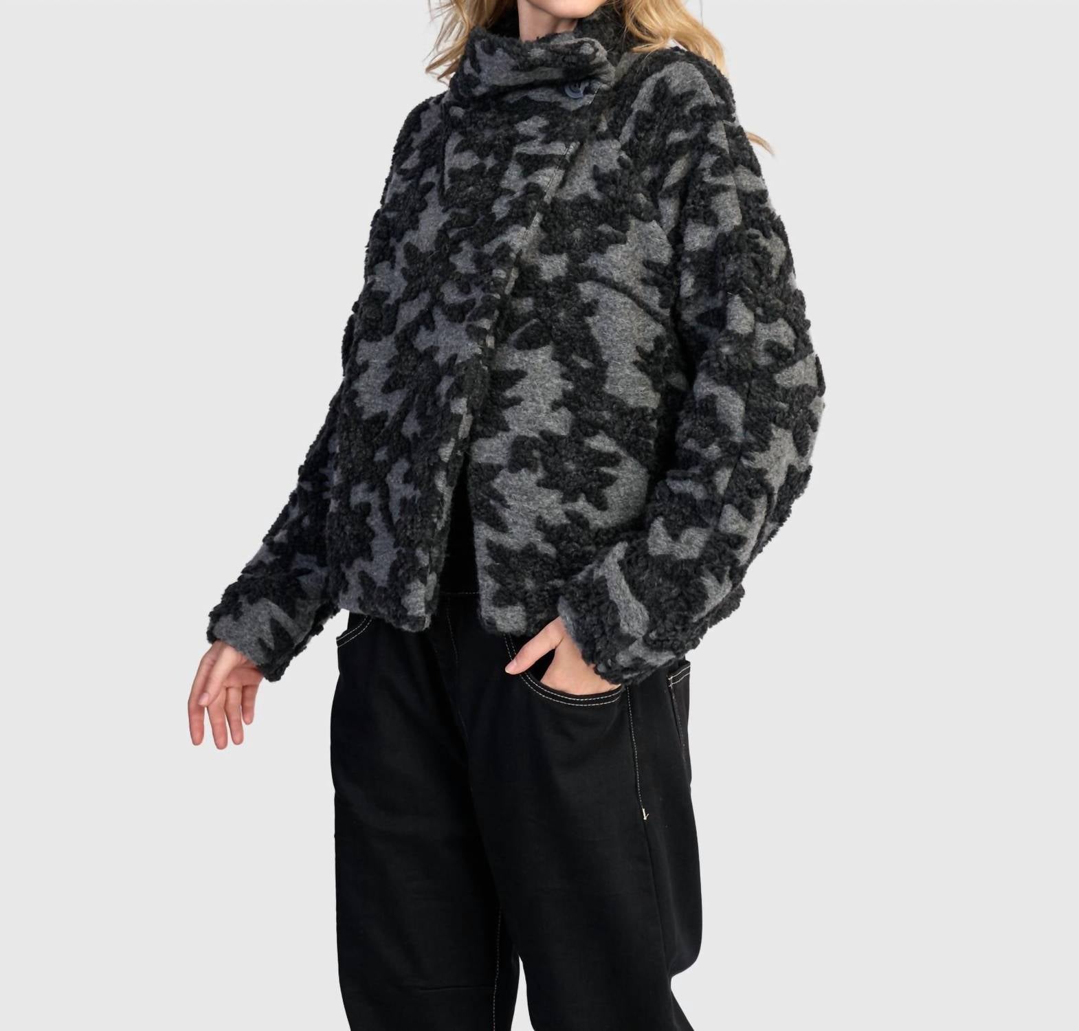 Vesper Cozy Moto Jacket In Shadow