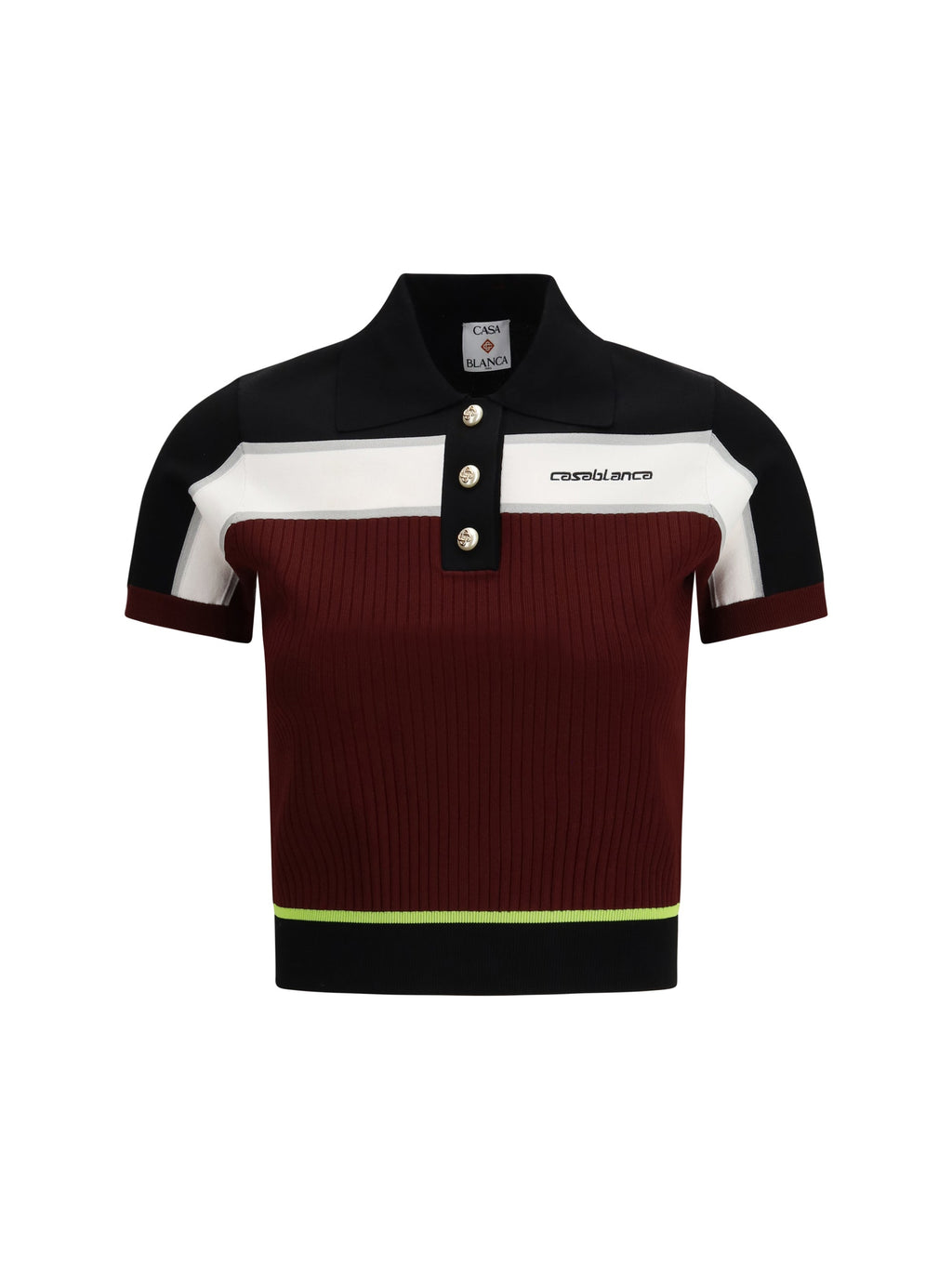 Casablanca Women Striped Short-Sleeve Polo Shirt