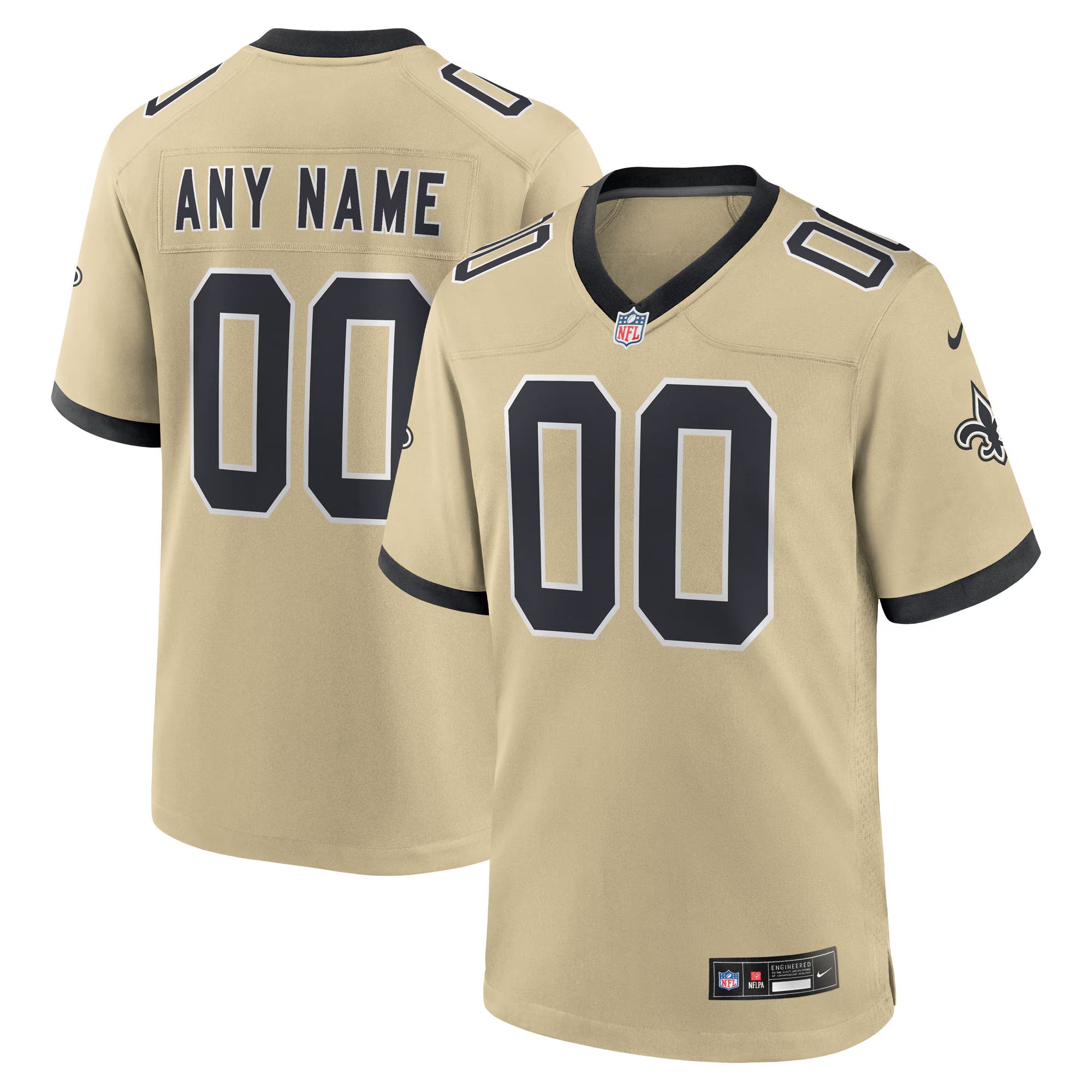 New Orleans Saints Gold Gameday Golds Alternate Custom Game Jersey