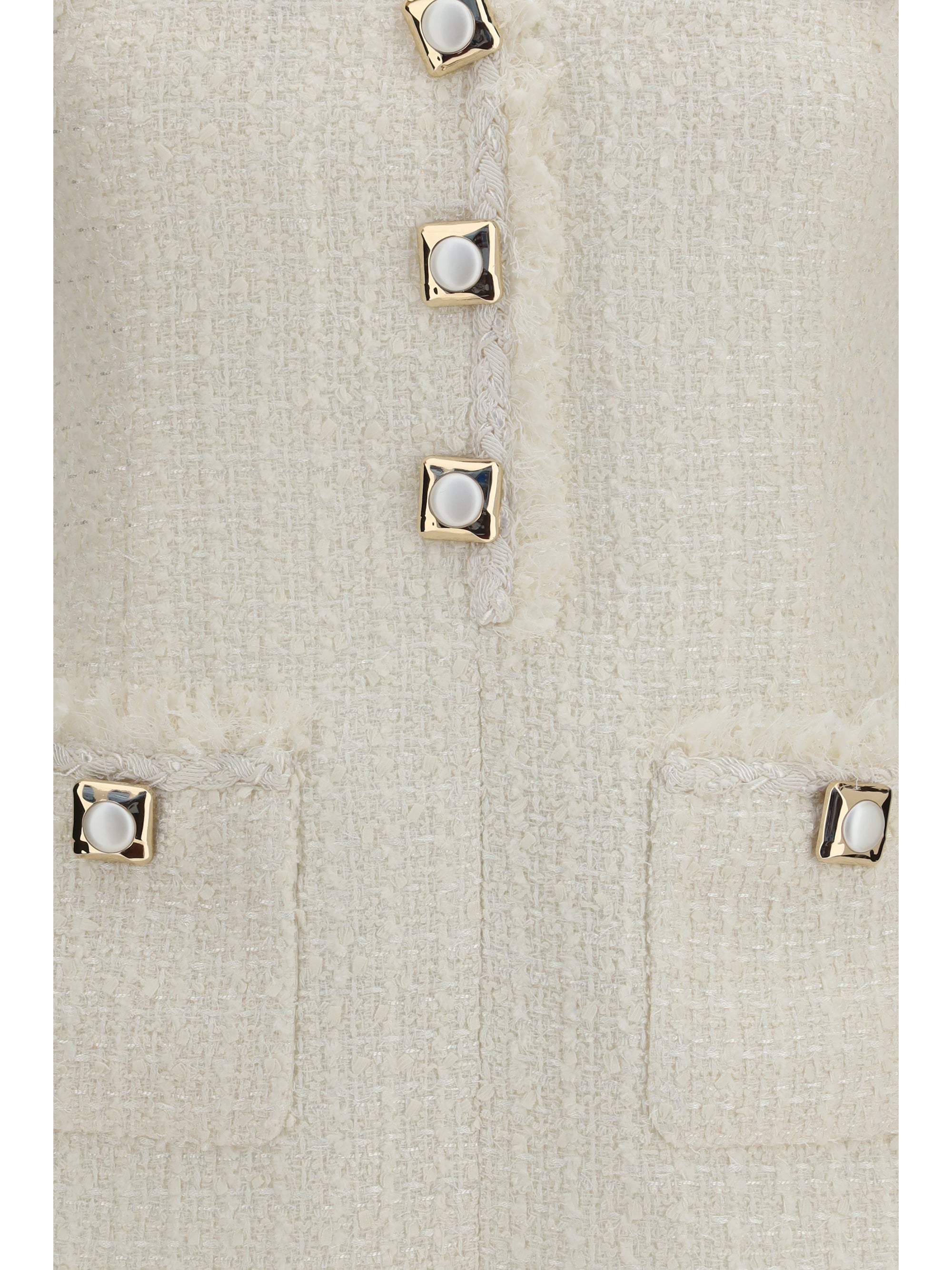 Self-Portrait Women Sleeveless Bouclé Mini Dress