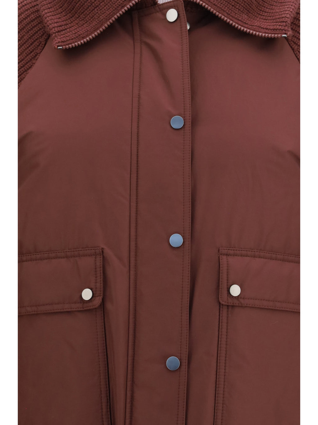 Brunello Cucinelli Women Down Jacket With Wool Sleeves