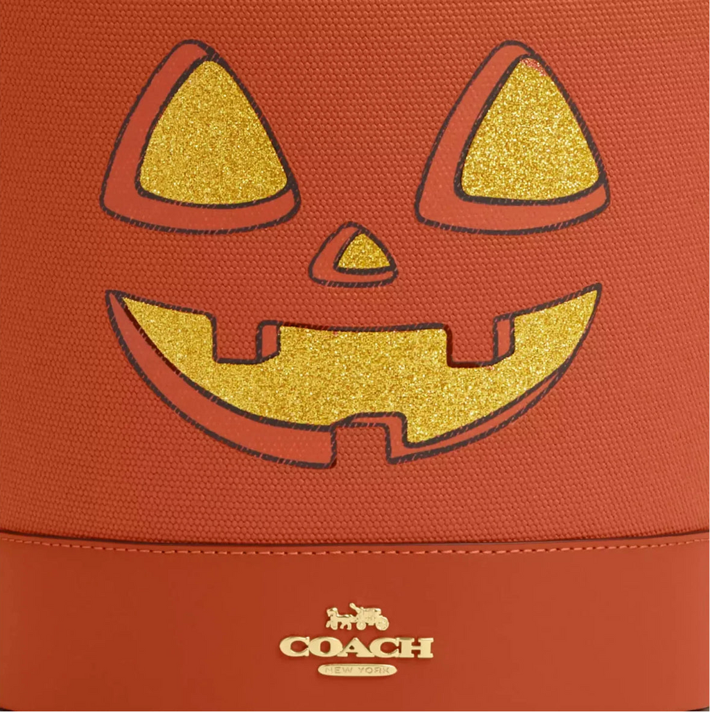 NWT Coach Trick Or Treat Bucket With Halloween Pumpkin
