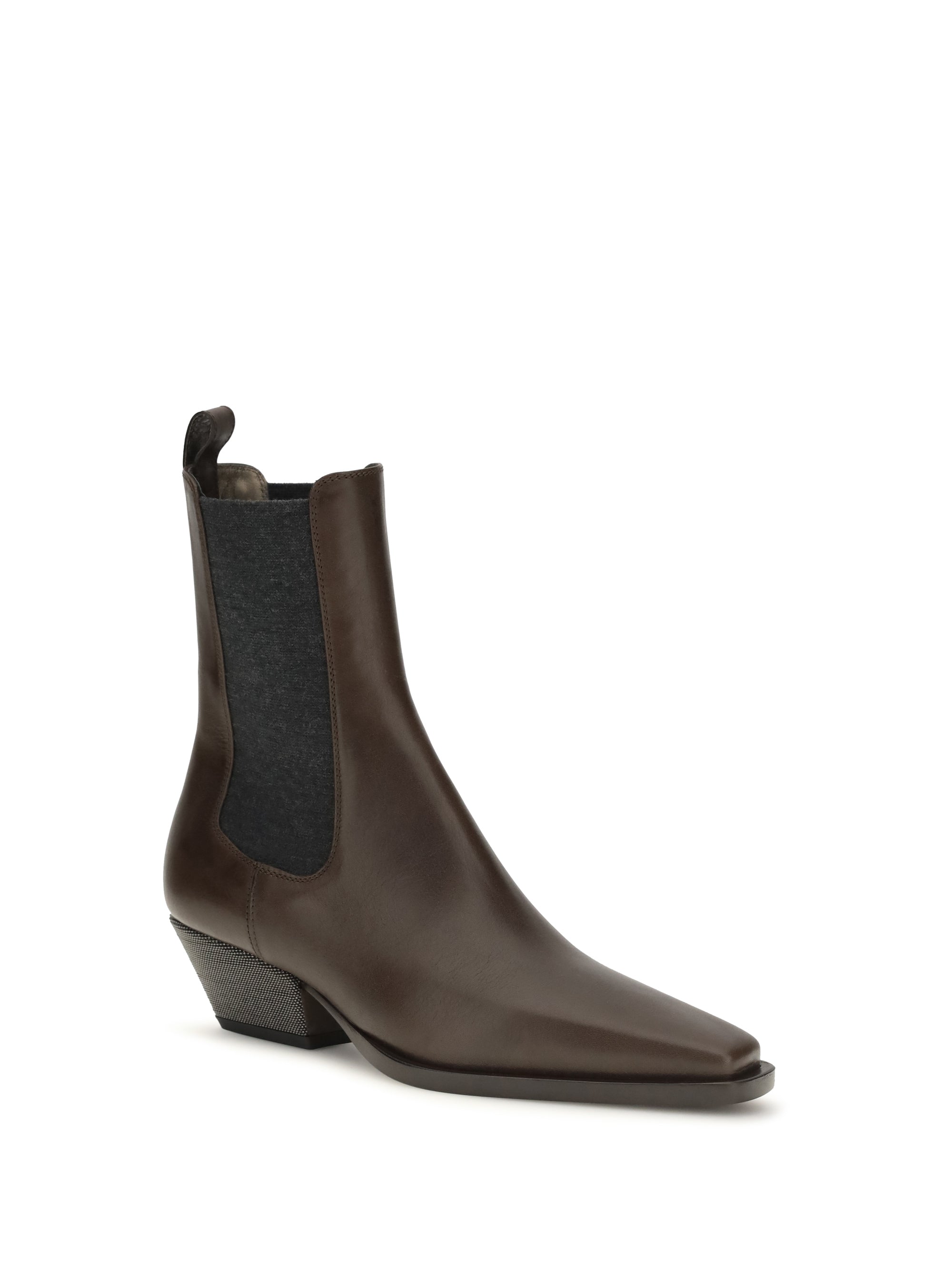 Brunello Cucinelli Women Leather Ankle Boots