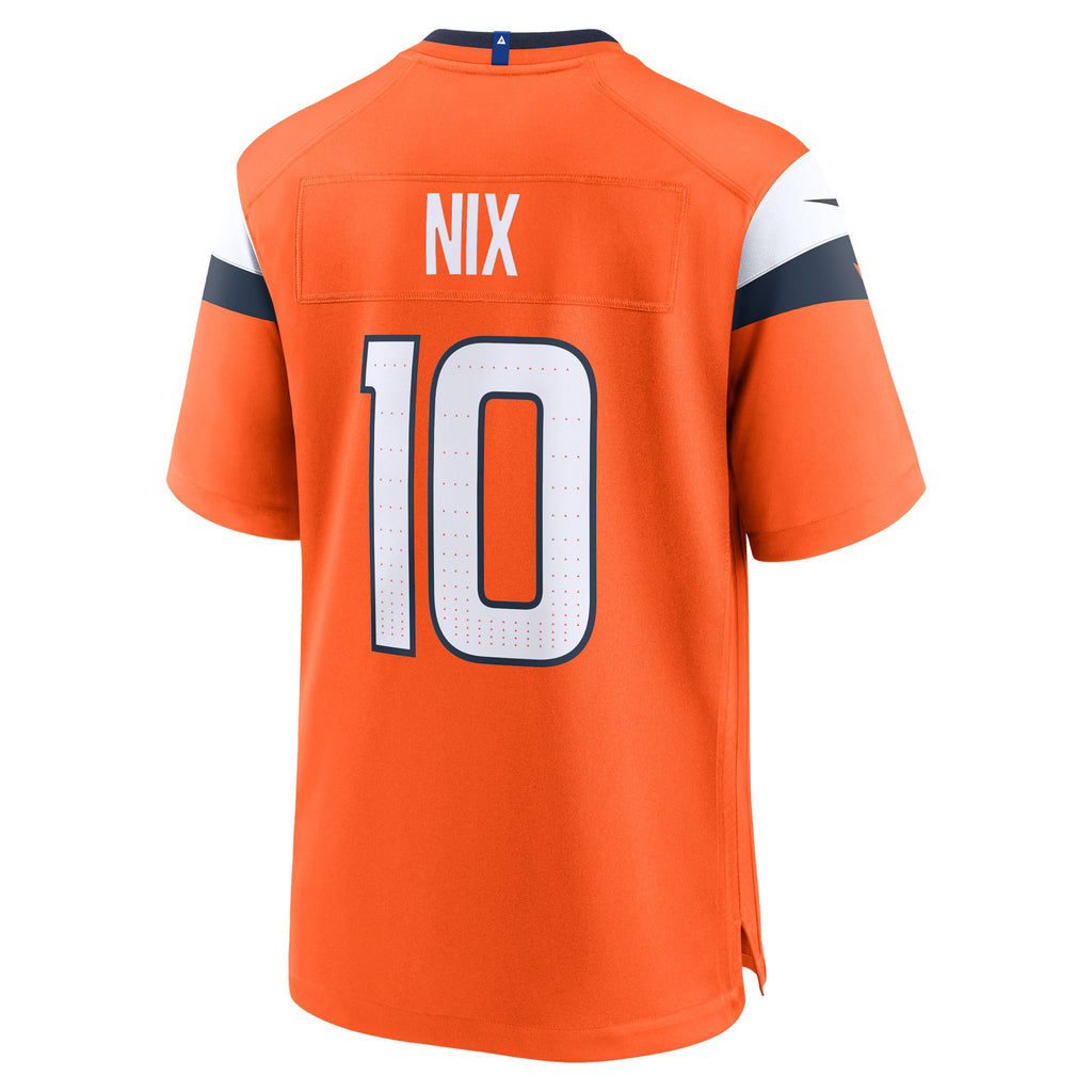 Denver Broncos Bo Nix Orange Player Game Jersey