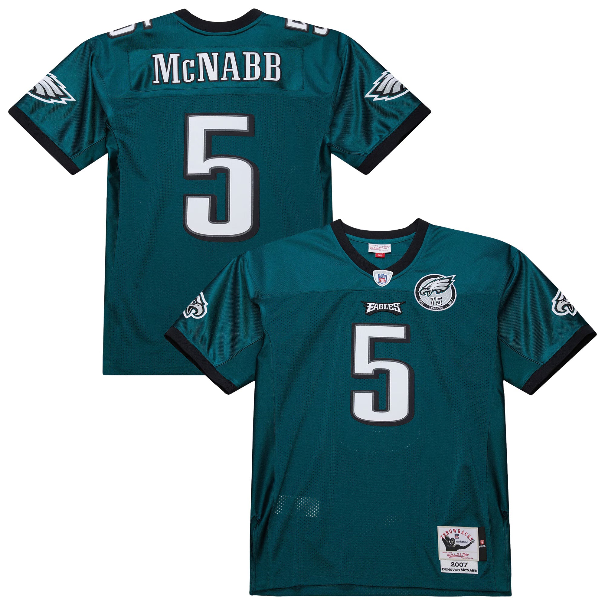 Philadelphia Eagles Donovan McNabb Mitchell & Ness Midnight Green 2007 Authentic Throwback Retired Player Jersey