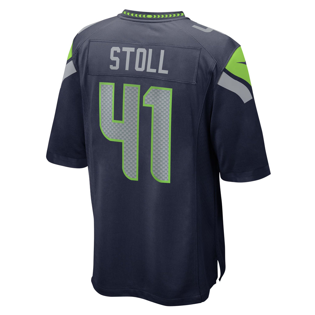 Seattle Seahawks Chris Stoll College Navy Game Jersey