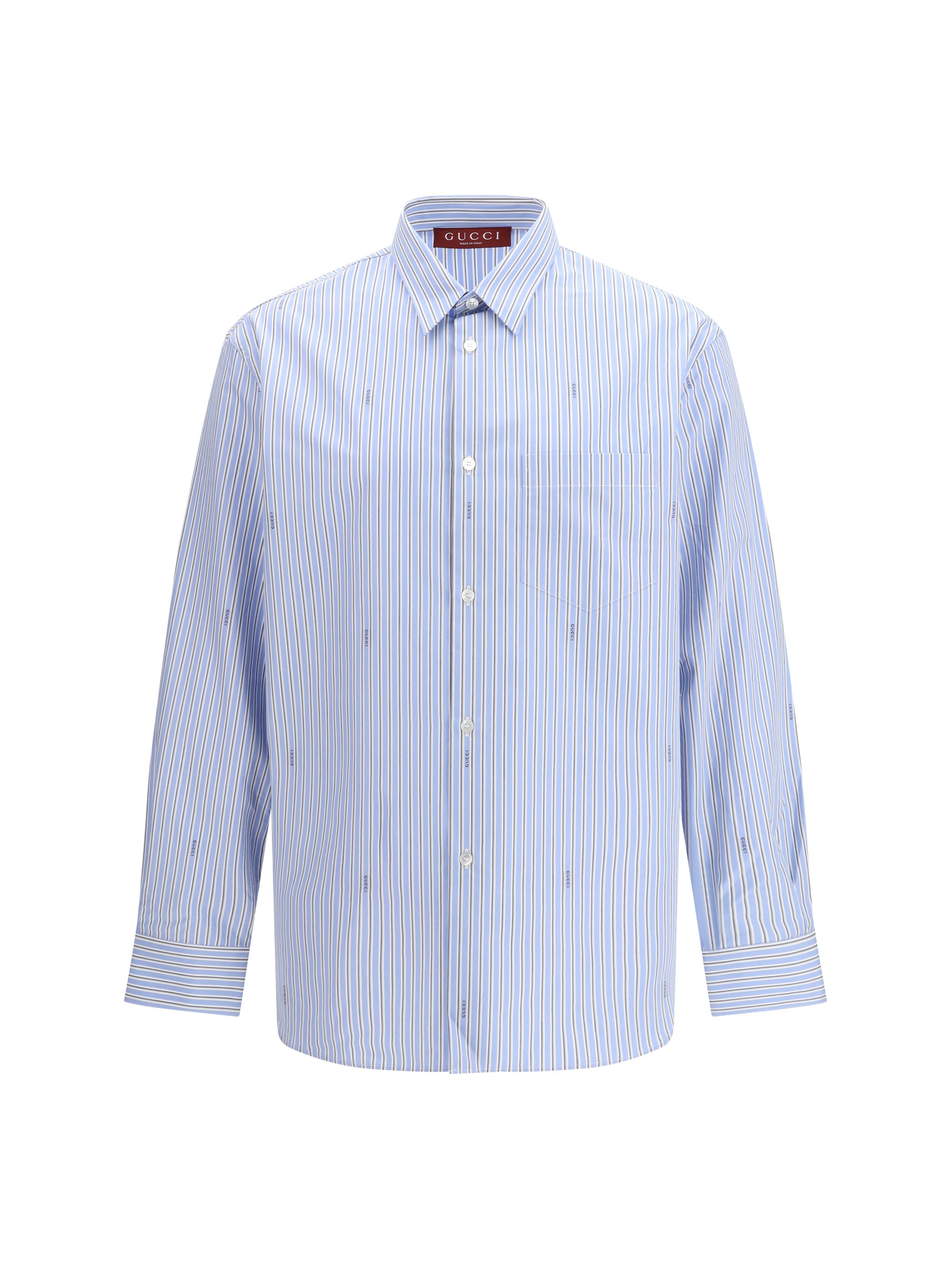 Gucci Men Striped Cotton Poplin Shirt