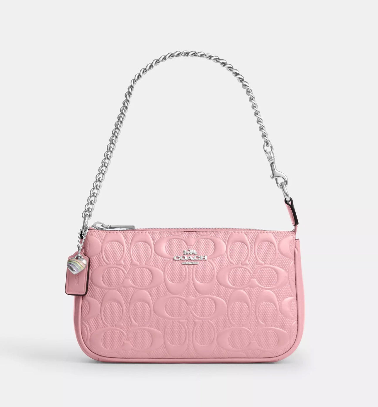 NWT Coach Nolita 19 Signature Leather Bag With Heart Charm In Pink