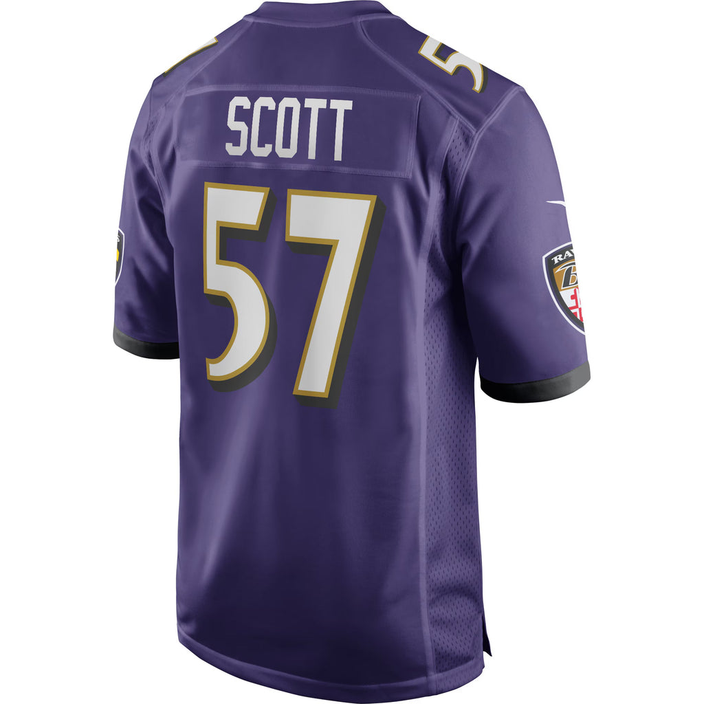 Baltimore Ravens Bart Scott Purple Game Retired Player Jersey