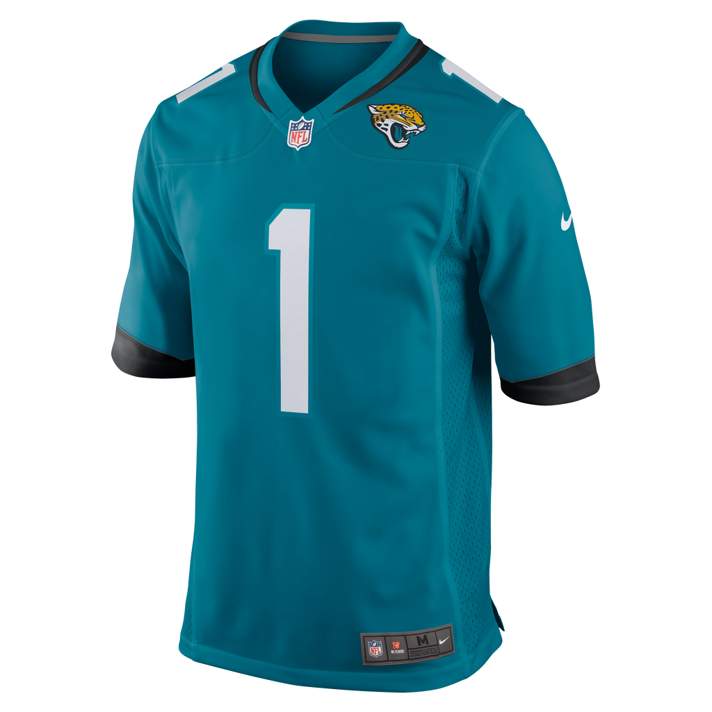 Jacksonville Jaguars Number 1 Groom Teal Game Jersey