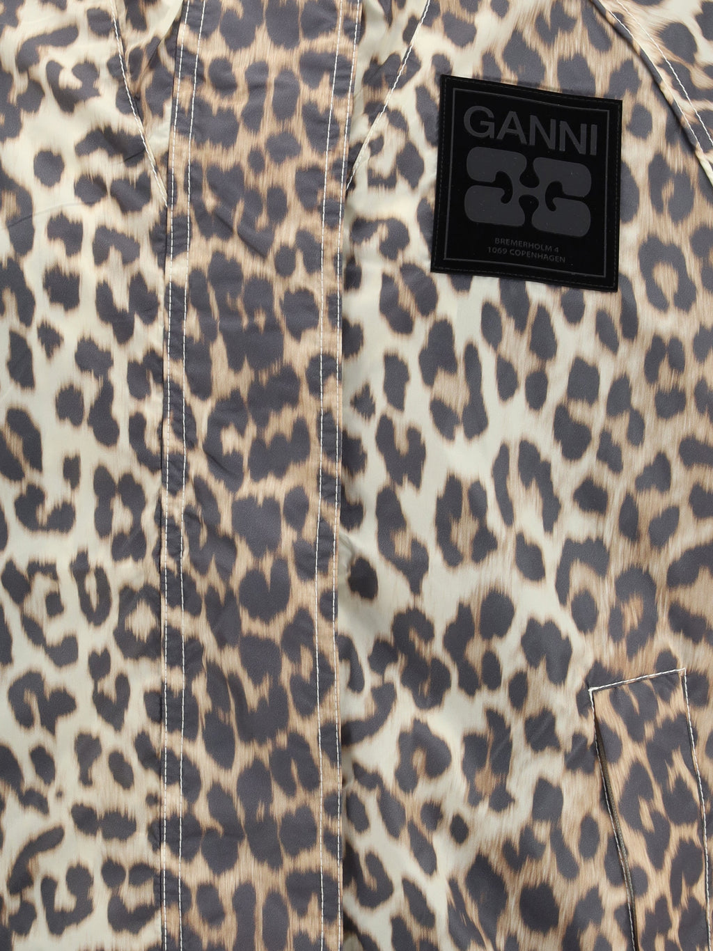 Ganni Women Leopard Raincoat Jacket