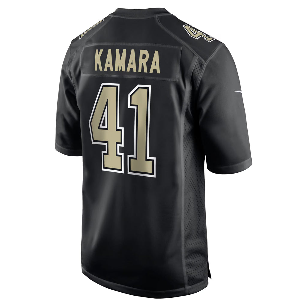 New Orleans Saints Alvin Kamara Carbon Black Fashion Game Jersey