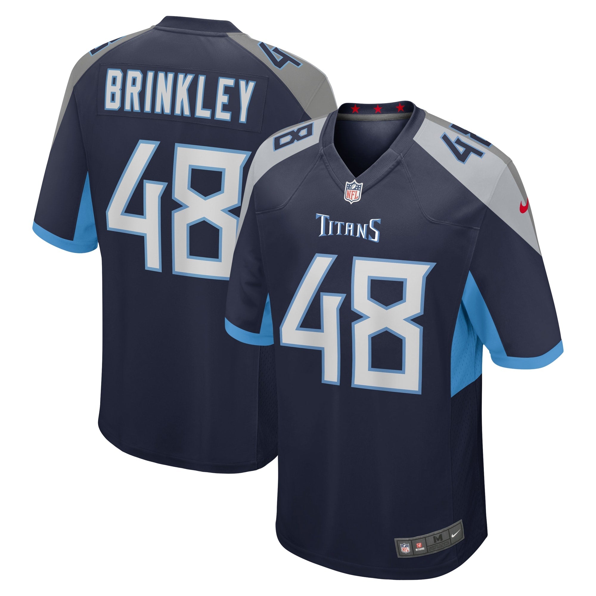 Tennessee Titans Beau Brinkley Navy Game Jersey