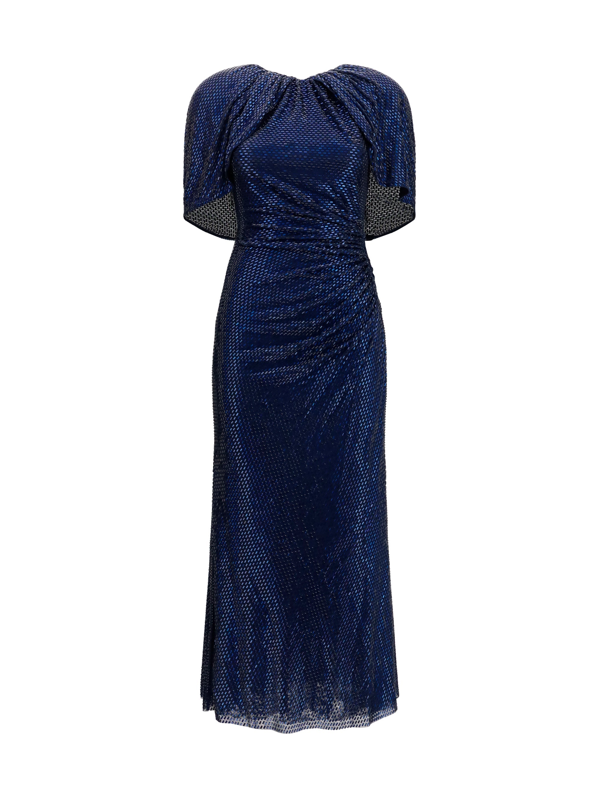 Self-Portrait Women Midi Dress With Cape Sleeves And Crystals