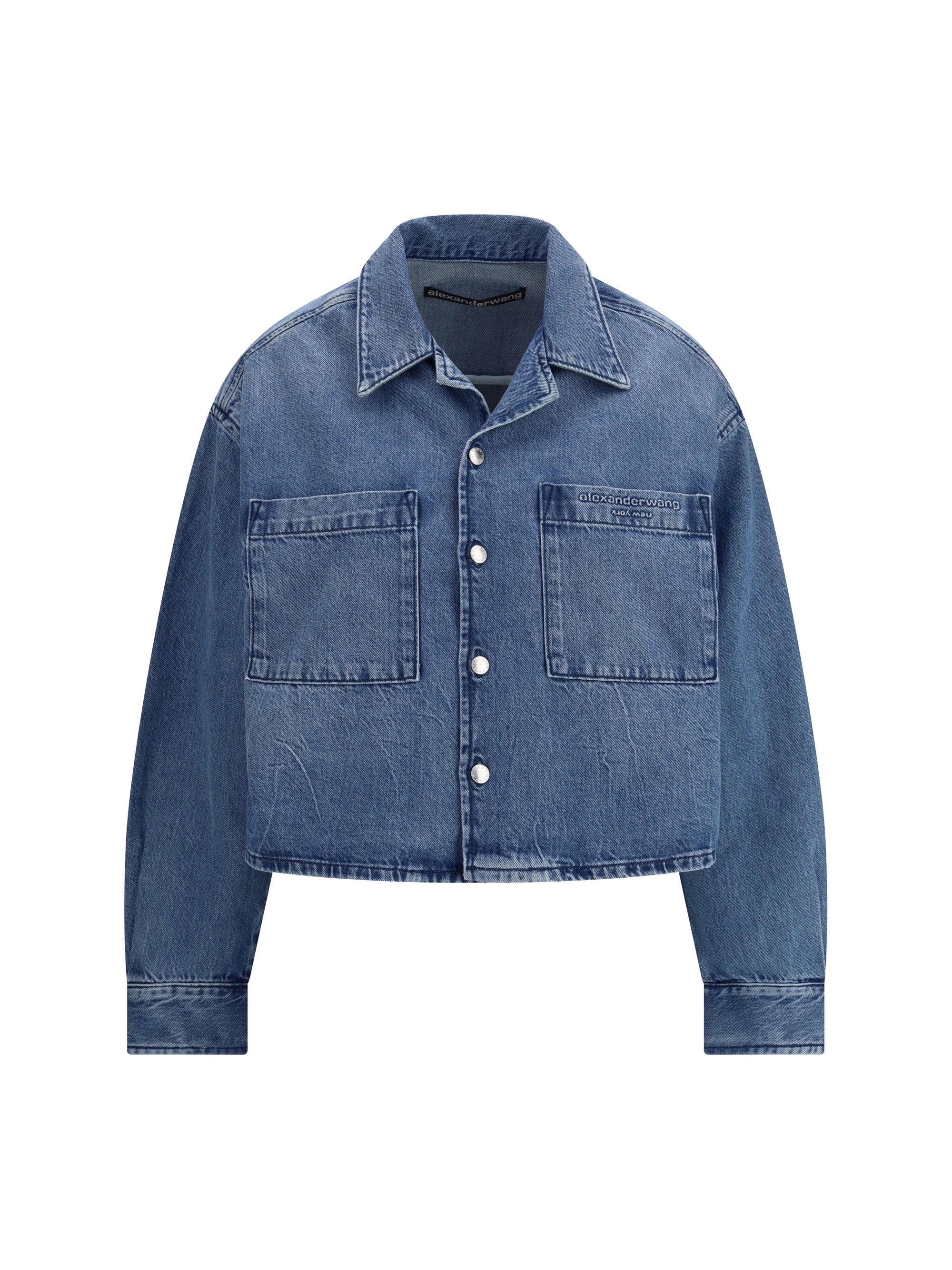 Alexander Wang Women Cropped Denim Shirt