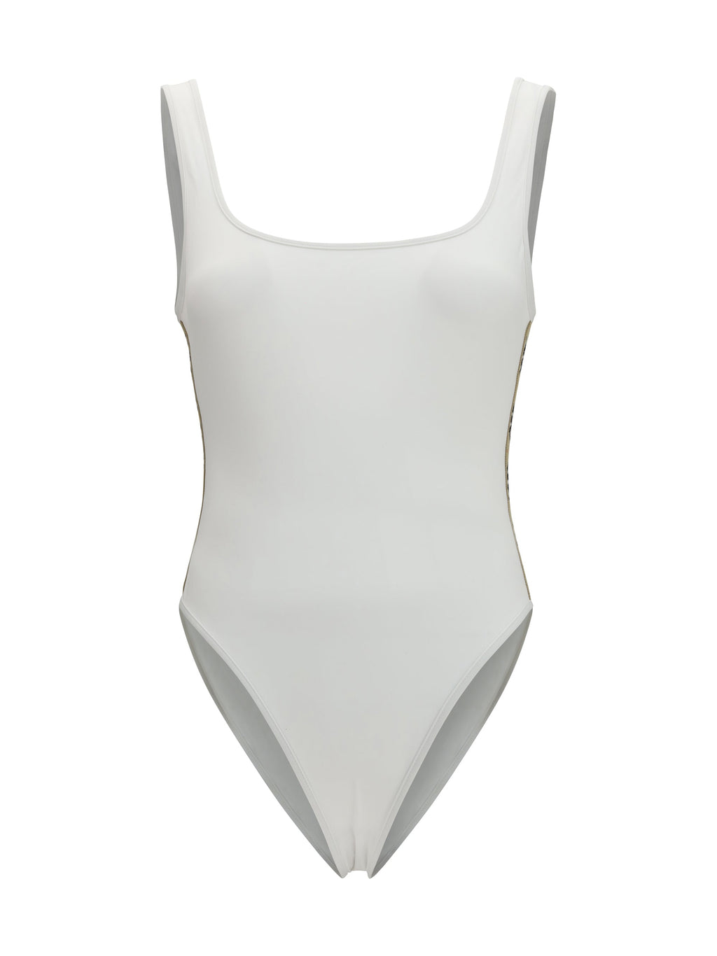 Burberry Women One-Piece Swimsuit With Check Trim