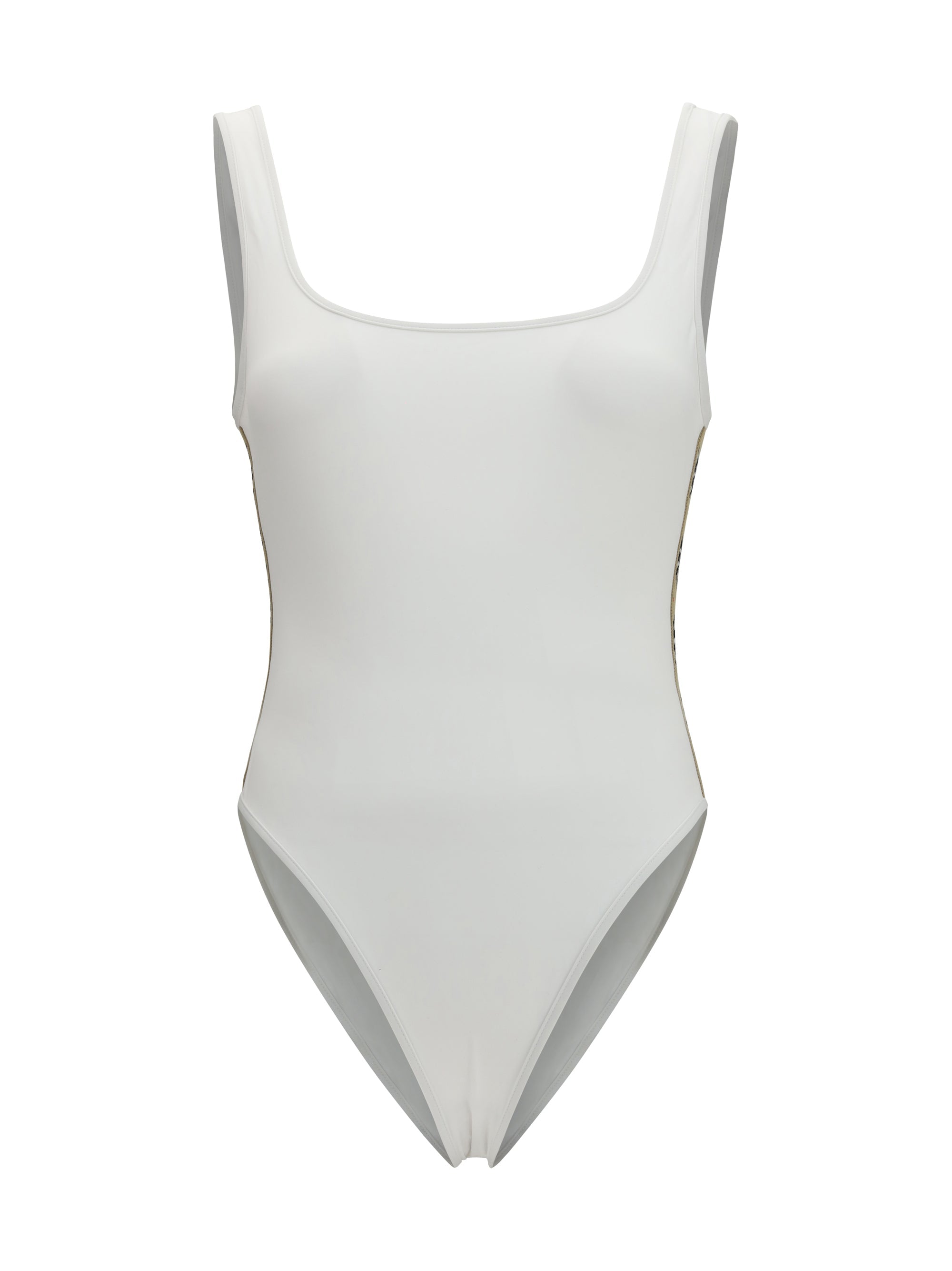 Burberry Women One-Piece Swimsuit With Check Trim