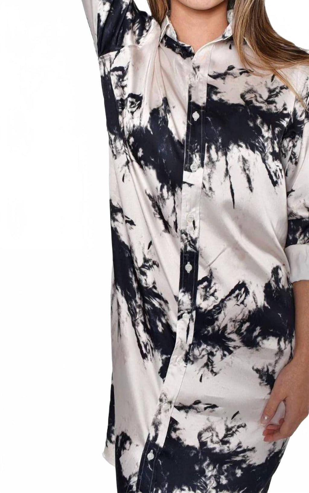Tie Dye Midi Dress In Black