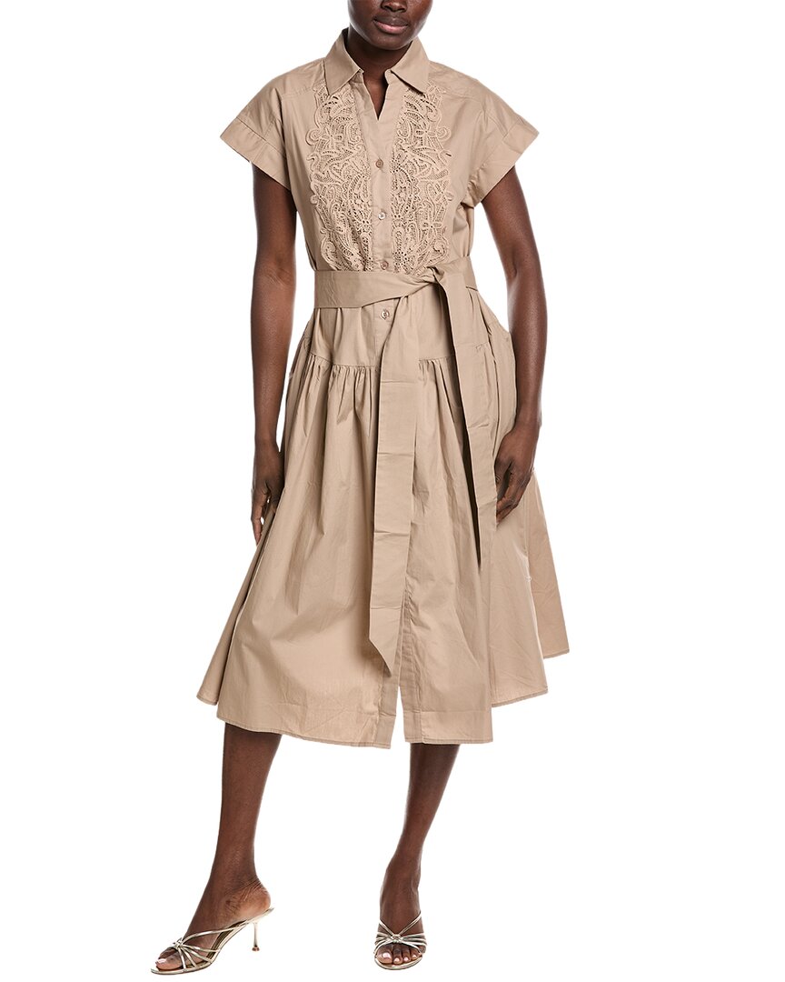 Gracia Front Lace Belt Shirtdress