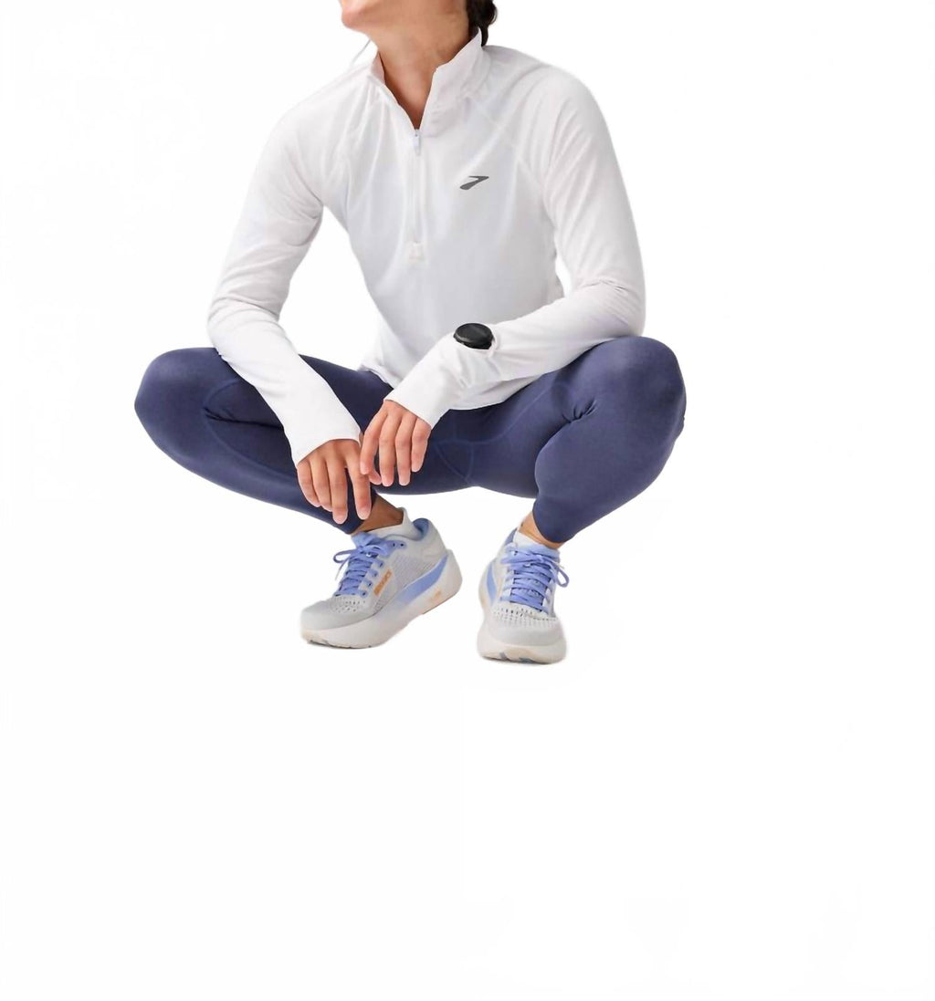 Dash 1/2 Zip 3.0 Long Sleeved Top In White