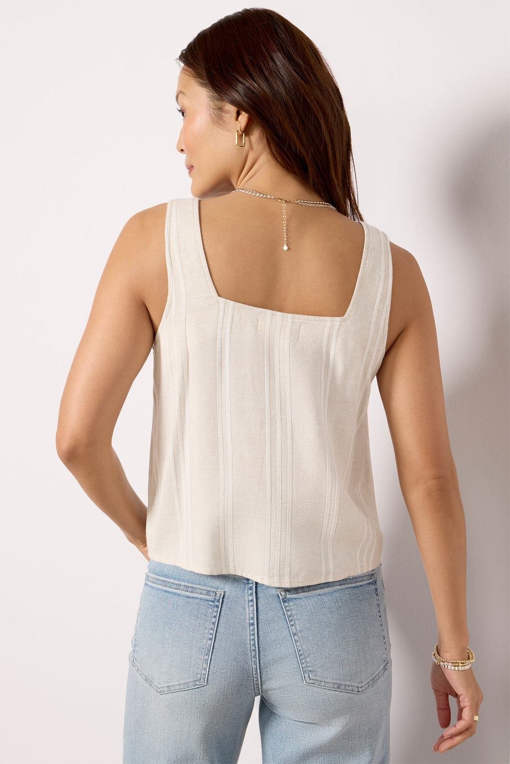 Women's Stripe Square Neck Tank Top