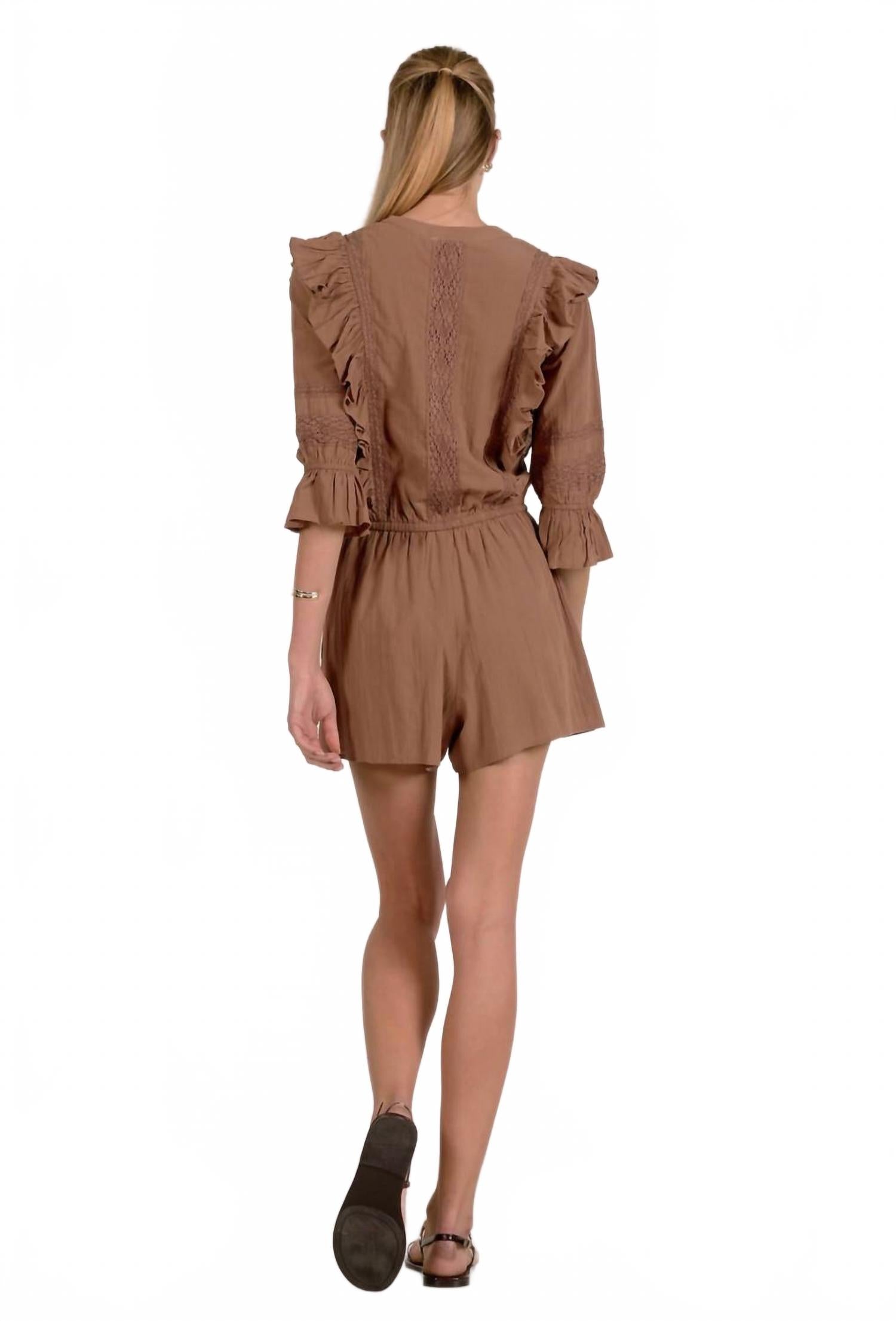 Ingram Romper In Caramel Brown