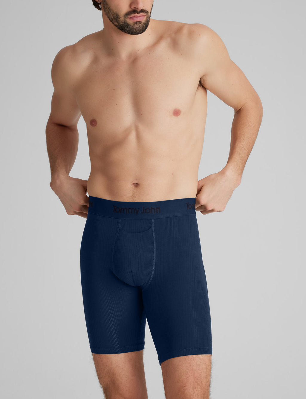 Men's Second Skin Luxe Rib Boxer Brief 8"