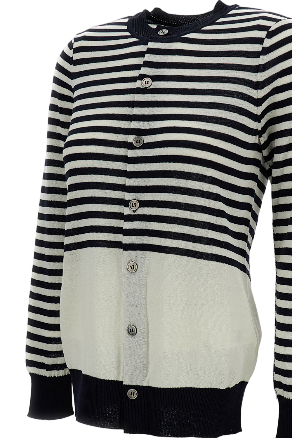 Round Neck Striped Cardigan
