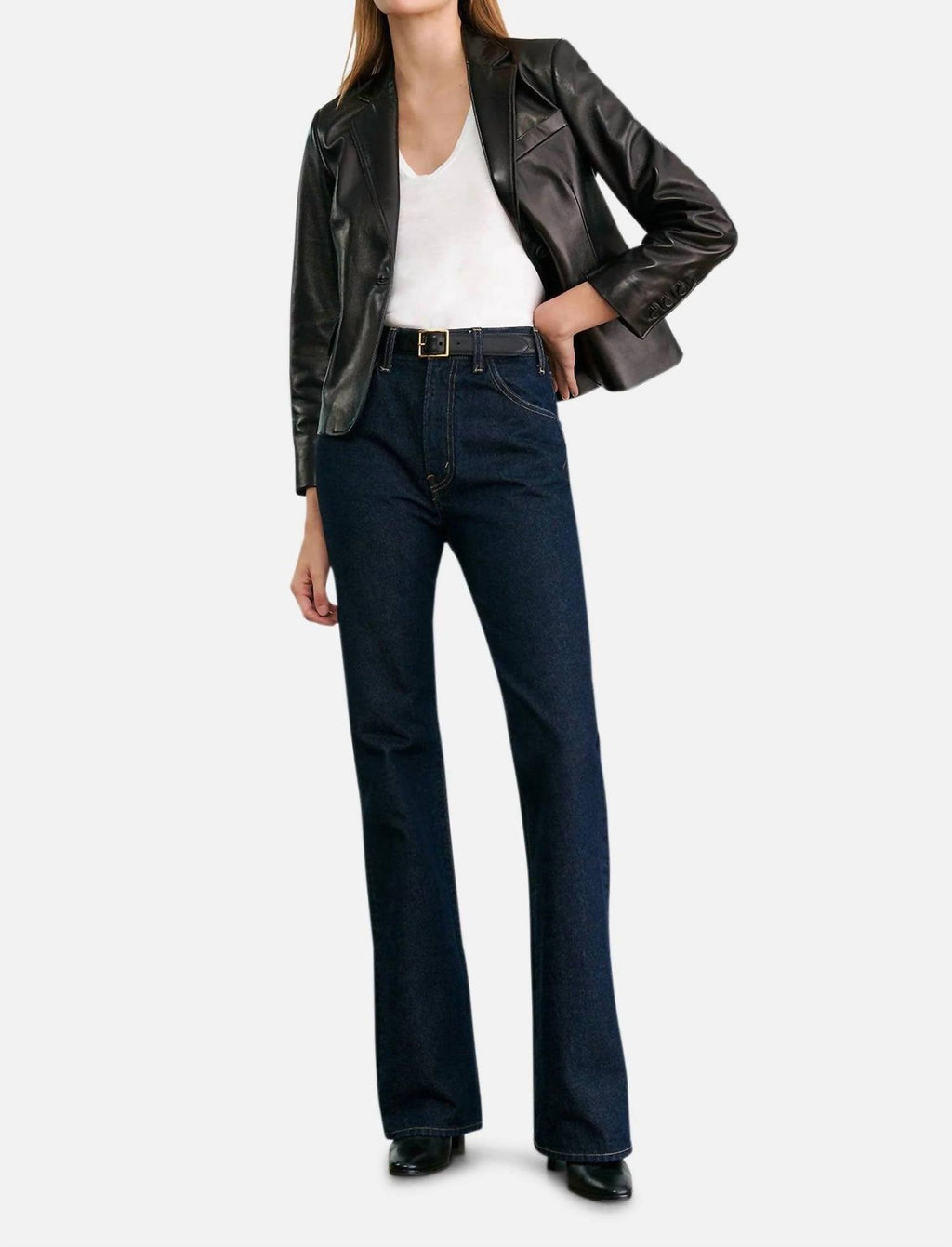 Joan High Rise Straight Leg Jeans In Indigo Rinse