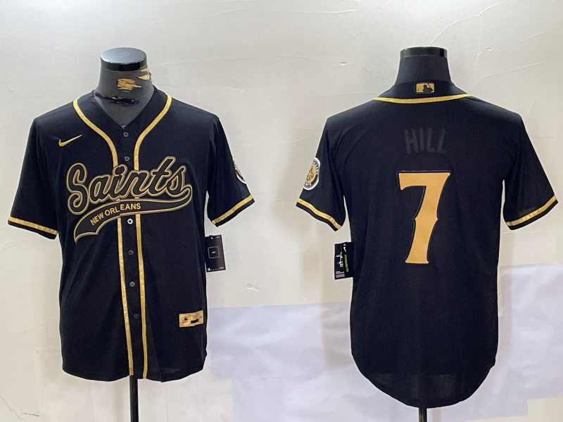 Men's New Orleans Saints Taysom Hill #7 Black Team Player jersey