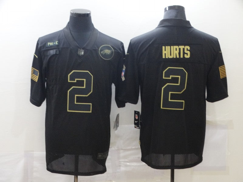 Men's Philadelphia Eagles Jalen Hurts #2 Black Team Game jersey
