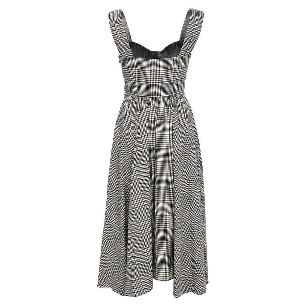 Staud Inda Midi Dress in Grey Polyester