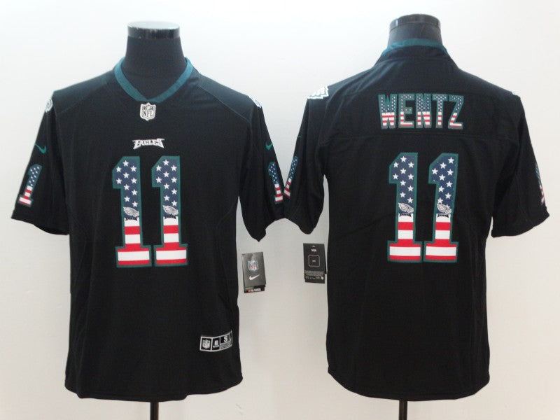 Men's Philadelphia Eagles #11 Carson Wentz Black Game jersey